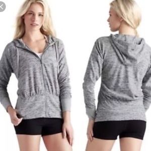 Athleta Grey Zip Up Hoodie Sweatshirt